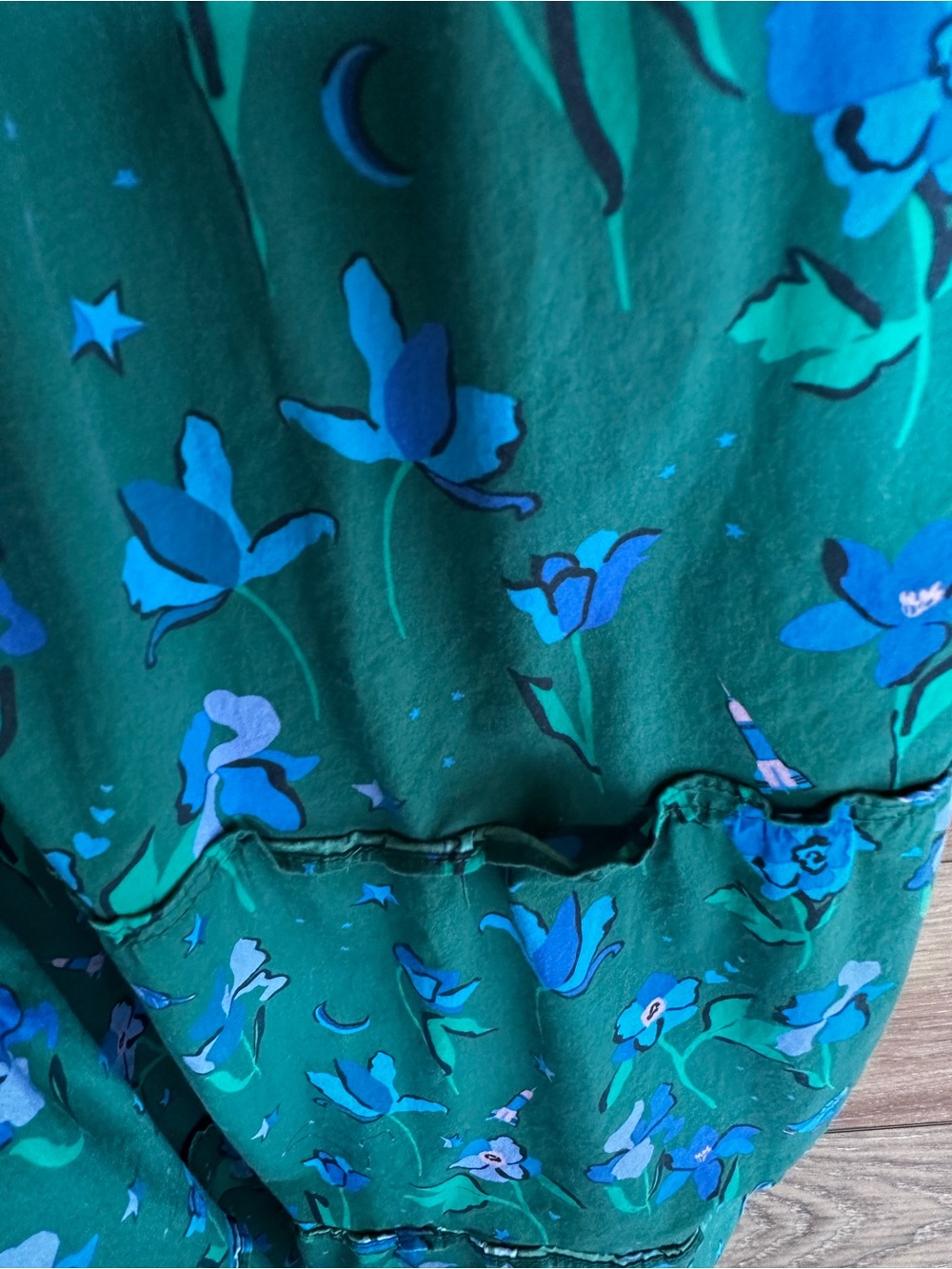 Hill House Green Floral Smocked Maxi Dress with MULTIPLE HOLES - Picture 6 of 7